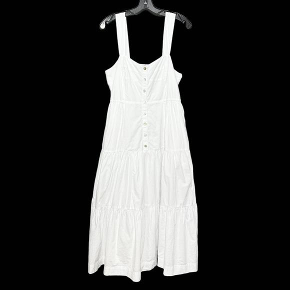 Madewell | NWT Button-Front Tiered Midi Dress NK427 Size 8 - Picture 3 of 8